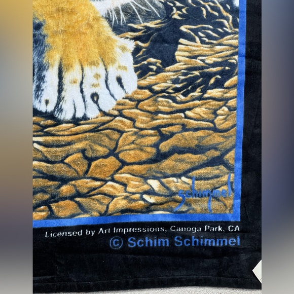 Vintage JC Penney Schim Schimmel Lion Brother Cubs Beach Towel 34x64 NWT - Picture 2 of 6